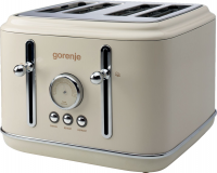 Тостер Gorenje T2300CLIN 1150Вт, бежевый/серебристый