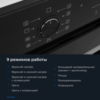 Электрический духовой шкаф Zugel ZOE602B, черный