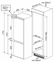 Холодильник встраиваемыйSmeg C8174TNE
