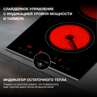 Электрическая варочная панель Hyundai HHE 3286 BG, черный