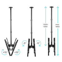 Кронштейн для телевизора Onkron N3L, черный 40"-80" макс.50кг потолочный наклон