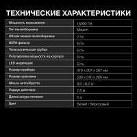Пылесос Hyundai HYV-B4050, 800Вт белый/бирюзовый (в компл.:1мешок)