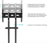 Подставка для телевизора Onkron TS1351, черный 32"-65" макс.50кг напольный мобильный