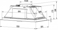Вытяжка встраиваемая Weissgauff BOX 850 BL, черный