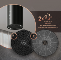 Вытяжка каминная Weissgauff Tubus 1406 Island, черный