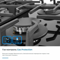 Газовая варочная панель Zugel ZGH602X, черный