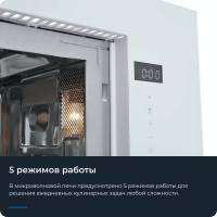 Встраиваемая микроволновая печь ZUGEL ZMO201W, белый