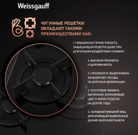 Газовая варочная панель Weissgauff HG 451 Bgh, черный
