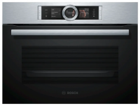 Компактный электрический духовой шкаф с паром Bosch CSG656BS2, серебристый