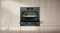 Компактный электрический духовой шкаф с СВЧ Asko Elements OCM8478GG, серый