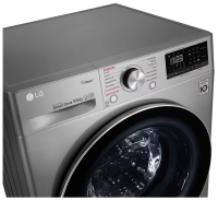 Стиральная машина с сушкой и паром LG F4V5VG2S, серебристый/черный