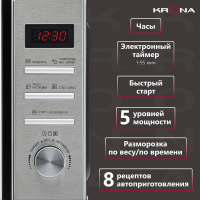 Микроволновая печь KRONA QUANTUM 44 BL/IX черный