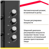 Газовая варочная панель Simfer H60Q40B411, черный