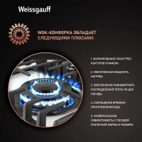 Газовая панель Weissgauff HGG 451 WFV, белый