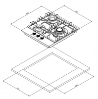 Газовая панель Weissgauff HGG 451 WFV, белый