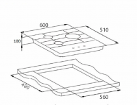 Газовая варочная панель Weissgauff HGG 631 BG, черный
