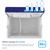 Автомобильный холодильник Zugel ZCR30 , синий
