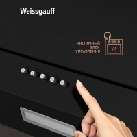 Вытяжка наклонная Weissgauff Zaurak 50 PB BL, черный/закаленное стекло