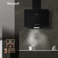 Вытяжка наклонная Weissgauff Zaurak 50 PB BL, черный/закаленное стекло