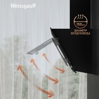 Вытяжка наклонная Weissgauff Zaurak 50 PB BL, черный/закаленное стекло