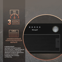 Вытяжка встраиваемая Weissgauff Alpha 45 PB BL, черный
