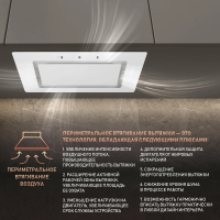 Вытяжка встраиваемая Weissgauff Aura 850 WH, белый/закаленное стекло