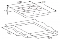 Газовая варочная панель Weissgauff HGG 451 BGh Nano Glass, черный