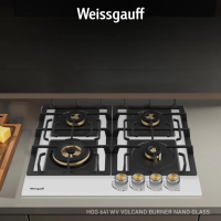 Газовая варочная панель Weissgauff HGG 641 WV Volcano Burner Nano Glass, белый