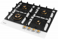 Газовая варочная панель Weissgauff HGG 641 WV Volcano Burner Nano Glass, белый