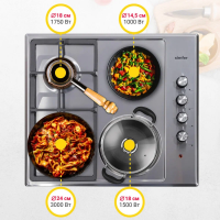 Комбинированная варочная панель Simfer H60Q22M516, нержавеющая сталь