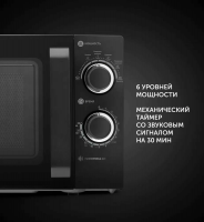 Микроволновая печь Polaris PMO 2001 RUS соло, Графитовый