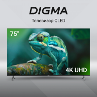 Телевизор QLED Digma DM-LED75UQB31, Smart TV, черный