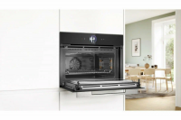 Компактный электрический духовой шкаф с СВЧ Bosch CMG7761B1, черный