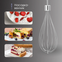 Блендер погружной Zigmund & Shtain BH-242 M, 1200 вт, 2 скорости, черный