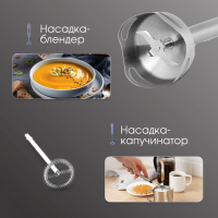 Блендер погружной Zigmund & Shtain BH-346 M, 1300 Вт, черный/стальной