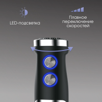 Блендер погружной Zigmund & Shtain BH-346 M, 1300 Вт, черный/стальной