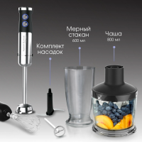 Блендер погружной Zigmund & Shtain BH-346 M, 1300 Вт, черный/стальной