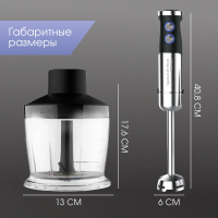 Блендер погружной Zigmund & Shtain BH-346 M, 1300 Вт, черный/стальной