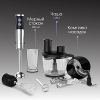 Блендер погружной Zigmund & Shtain BH-350 M, 1300 вт, черный/стальной