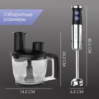 Блендер погружной Zigmund & Shtain BH-350 M, 1300 вт, черный/стальной