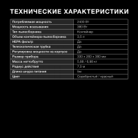Пылесос Hyundai HYV-C2950, черный/красный