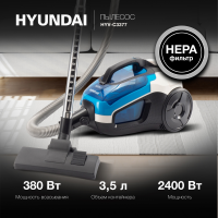 Пылесос Hyundai HYV-C3377, белый/синий