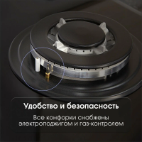 Газовая варочная панель Zigmund & Shtain MN 84.61 S, черный