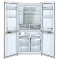 Холодильник Hiberg RFQ-555DX NFGW, белое мерцающее стекло