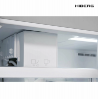Холодильник Hiberg RFQ-555DX NFGW, белое мерцающее стекло