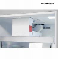 Холодильник Hiberg RFQ-555DX NFGW, белое мерцающее стекло