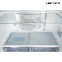 Холодильник Hiberg RFQ-555DX NFGW, белое мерцающее стекло