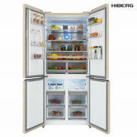 Холодильник Hiberg RFQ-600DX NFYm Inverter Cross Door, бежевый мрамор
