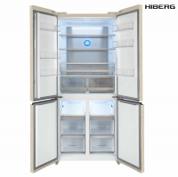 Холодильник Hiberg RFQ-600DX NFYm Inverter Cross Door, бежевый мрамор