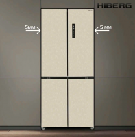 Холодильник Hiberg RFQ-600DX NFYm Inverter Cross Door, бежевый мрамор